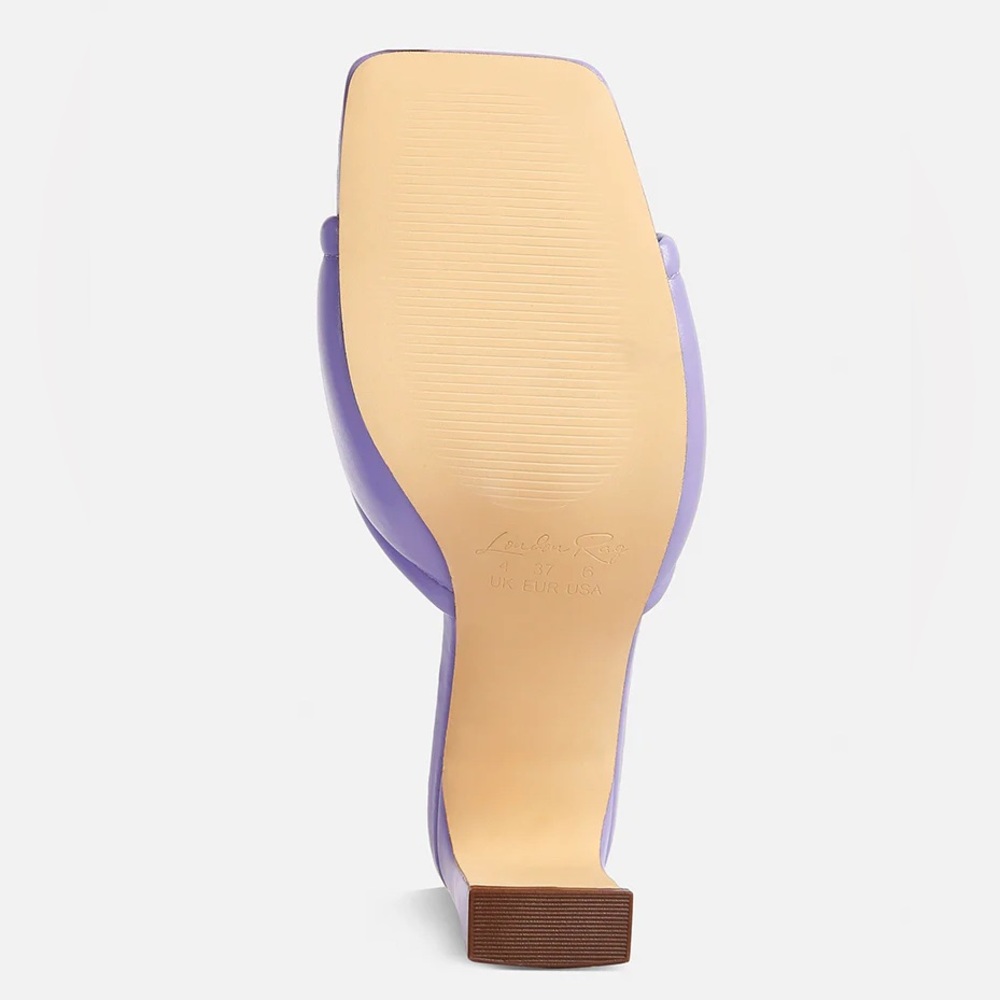 Purple Women's Heeled Slide Sandals - Picture 4 of 12